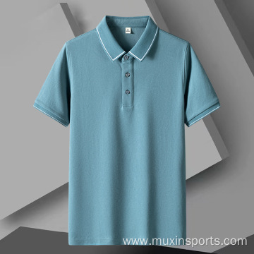 Thin Cotton Men's Short-sleeved T-shirt Lapel